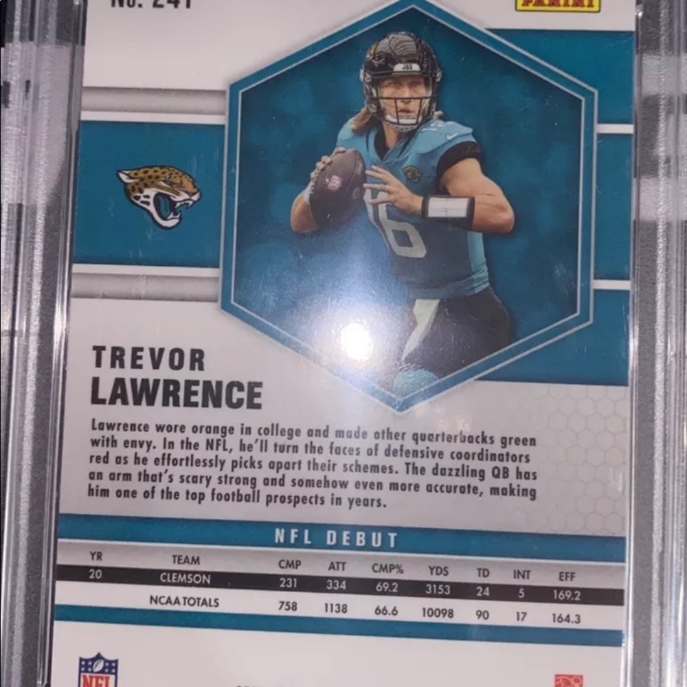 Trevor Lawrence mosaic 2021 honeycomb gold prizm holo - Picture 2 of 3